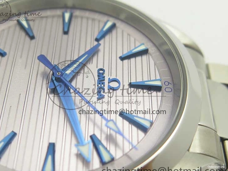 0223 Aqua Terra 150M Master Chronometers VSF 1:1 Best Edition Gray Dial Blue Hand on SS Bracelet A8900 Super Clone Trendsetting 8006